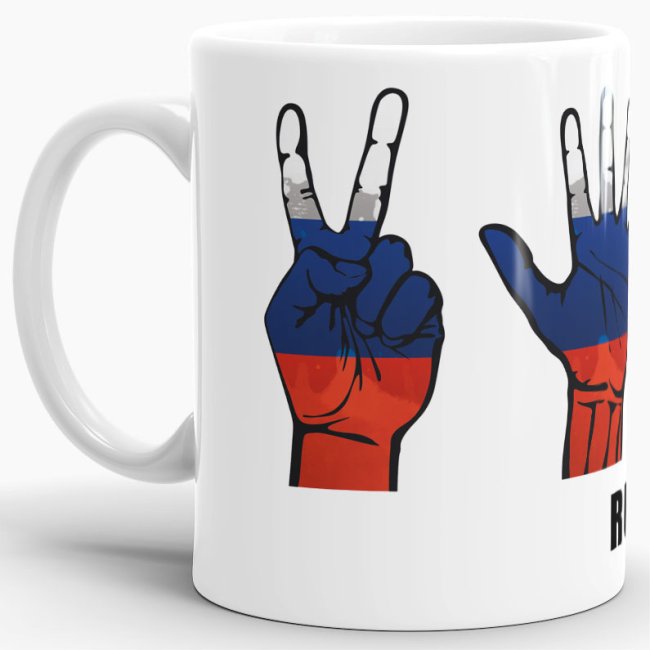 Tasse Handzeichen Russland
