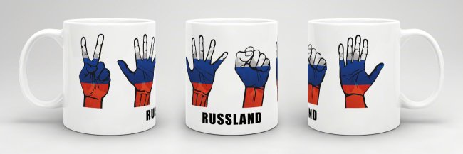 Tasse Handzeichen Russland