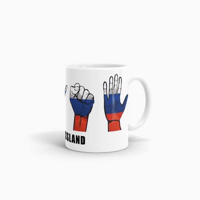 Tasse Handzeichen Russland