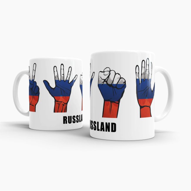 Tasse Handzeichen Russland