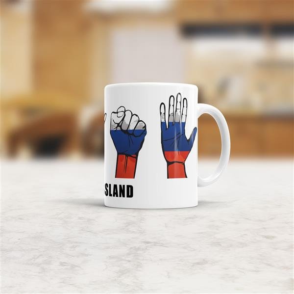 Tasse Handzeichen Russland