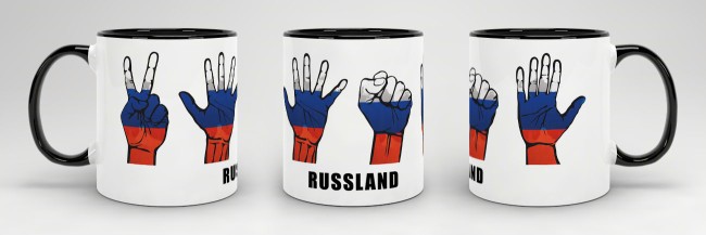 Tasse Hanzeichen Russland Schwarz