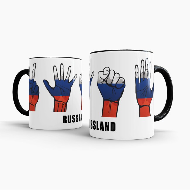 Tasse Hanzeichen Russland Schwarz