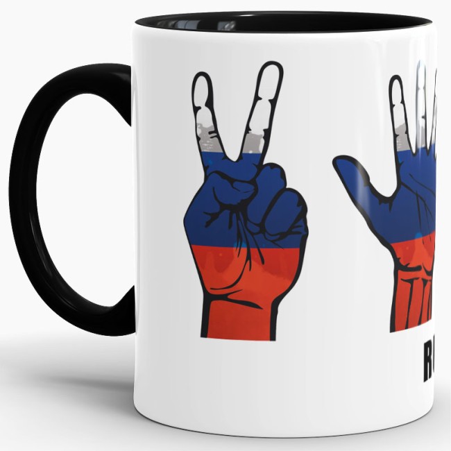 Tasse Hanzeichen Russland Schwarz