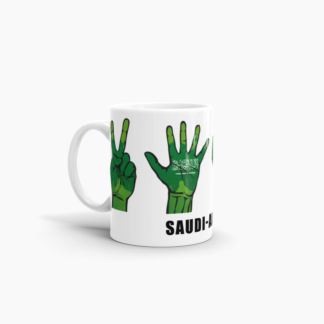 Tasse Handzeichen Saudi-Arabein