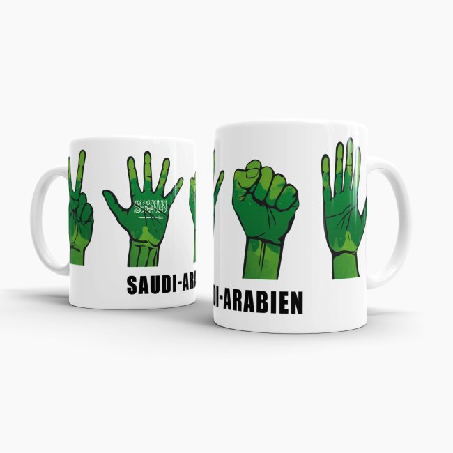 Tasse Handzeichen Saudi-Arabein