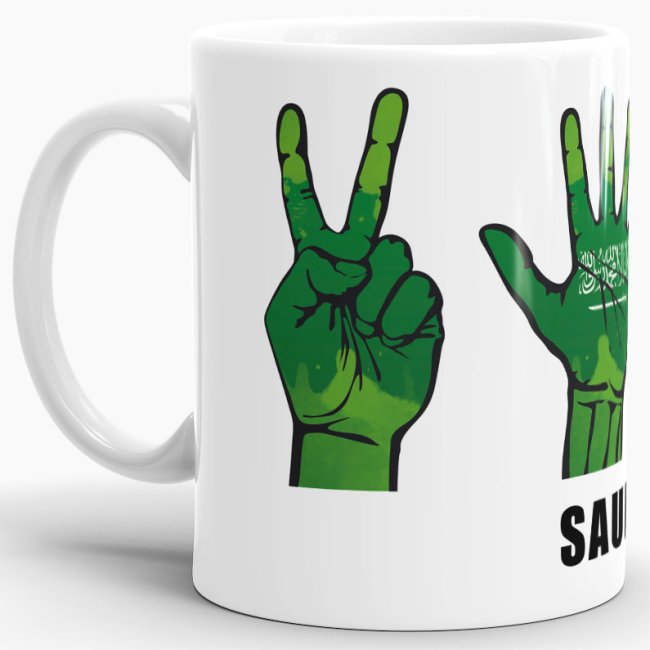 Tasse Handzeichen Saudi-Arabein