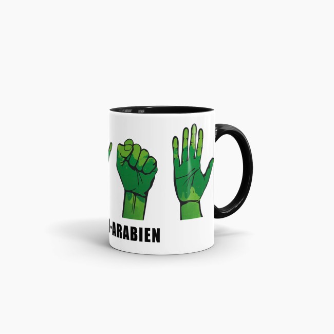 Tasse Handzeichen Saudi-Arabien Schwarz
