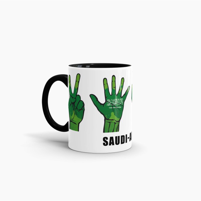 Tasse Handzeichen Saudi-Arabien Schwarz