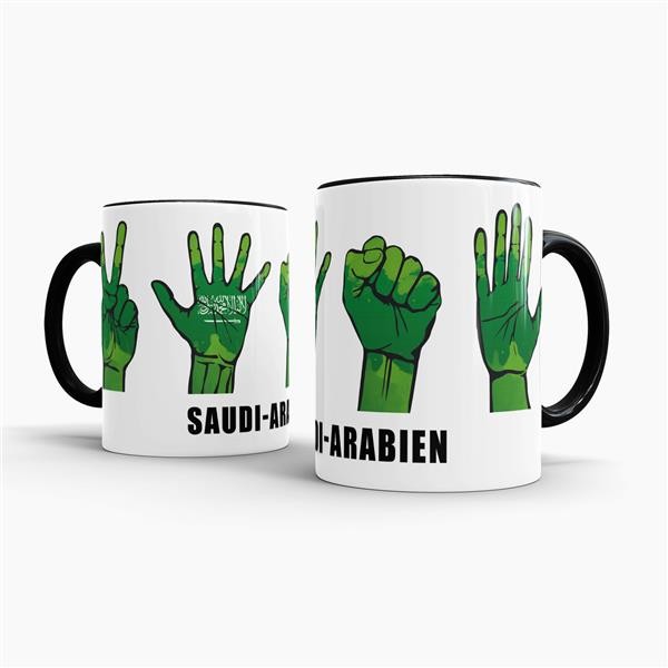 Tasse Handzeichen Saudi-Arabien Schwarz