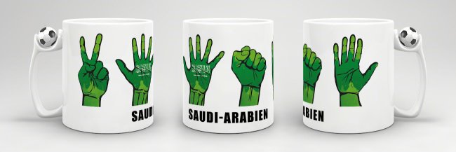 Tasse Handzeichen Saudi-Arabien Fussball
