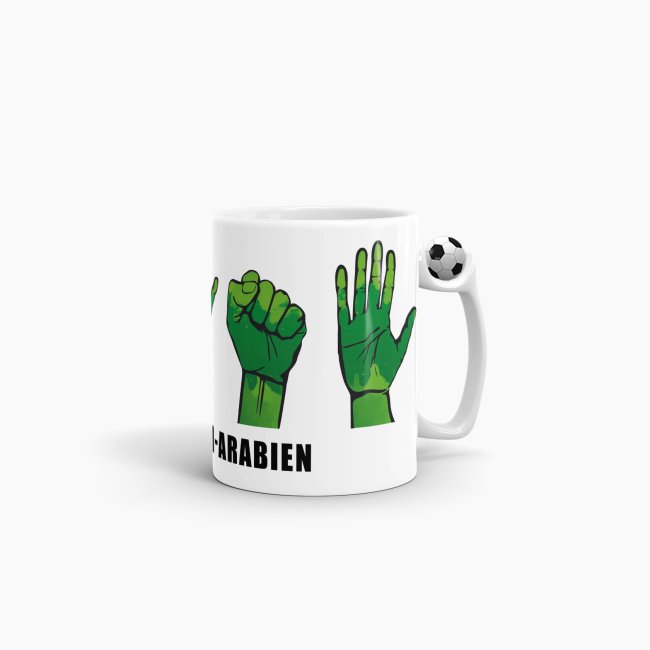 Tasse Handzeichen Saudi-Arabien Fussball