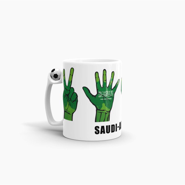 Tasse Handzeichen Saudi-Arabien Fussball