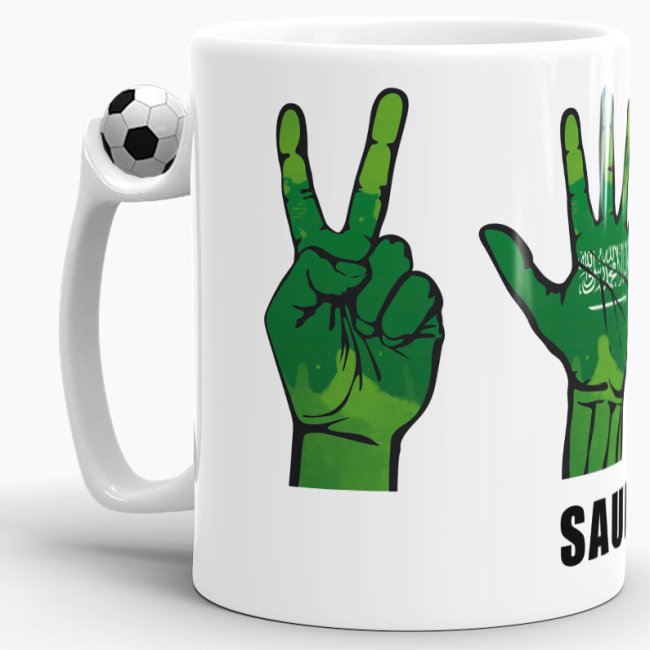 Tasse Handzeichen Saudi-Arabien Fussball