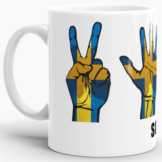 Tasse Handzeichen Schweden