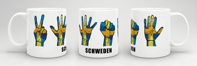 Tasse Handzeichen Schweden