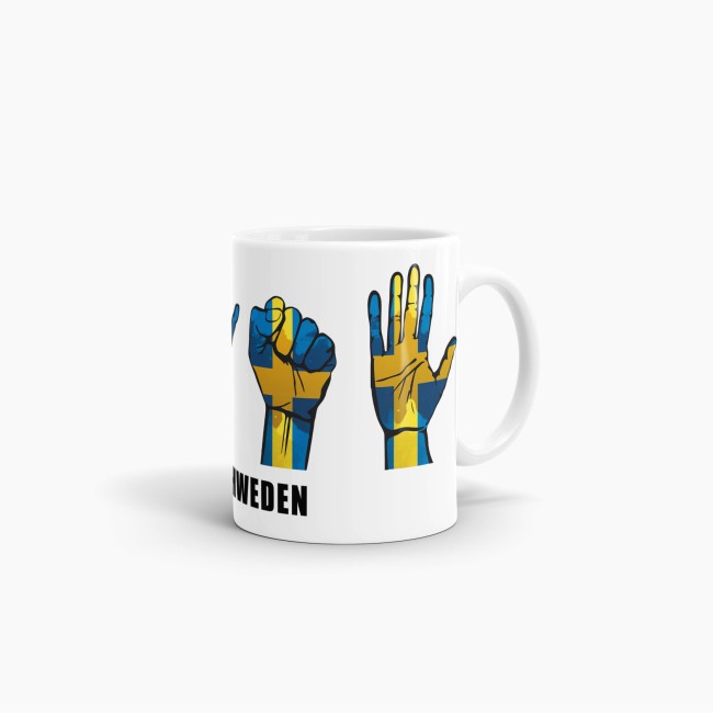 Tasse Handzeichen Schweden