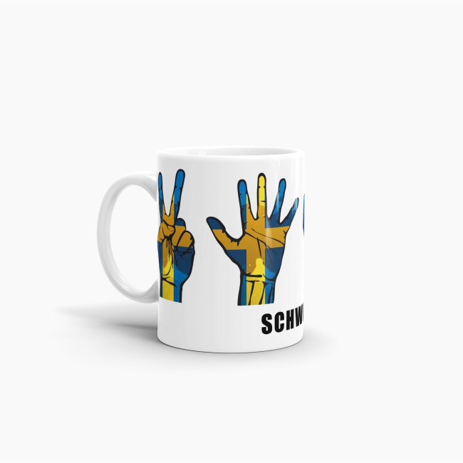 Tasse Handzeichen Schweden