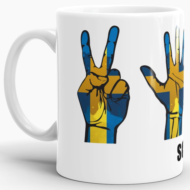 Tasse Handzeichen Schweden