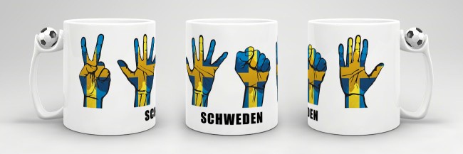 Tasse Handzeichen Schweden Fussball