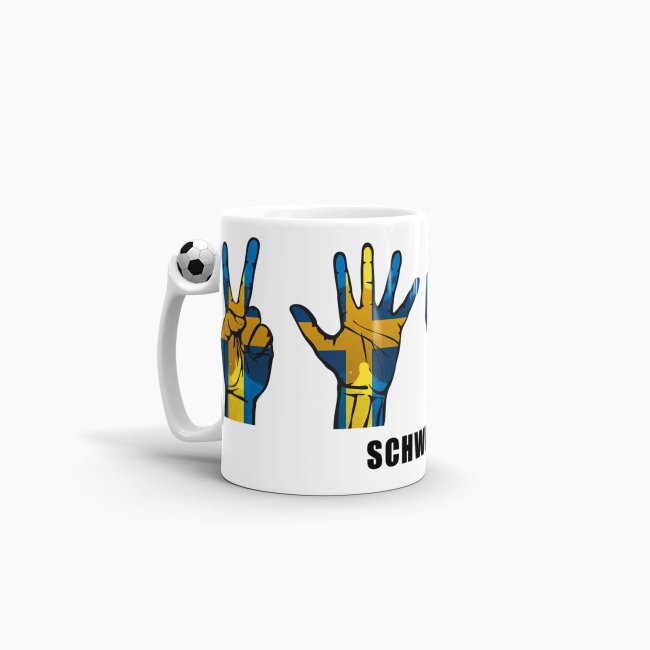 Tasse Handzeichen Schweden Fussball