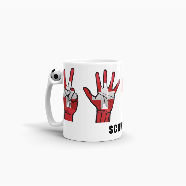 Tasse Handzeichen Schweiz Fussball