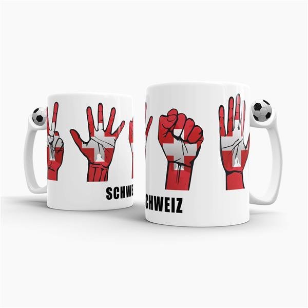 Tasse Handzeichen Schweiz Fussball