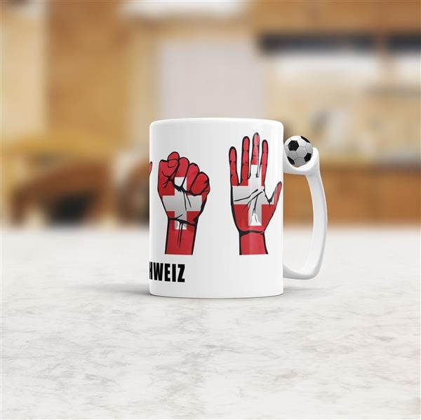 Tasse Handzeichen Schweiz Fussball