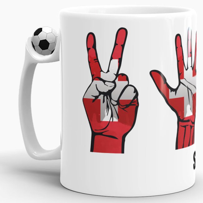 Tasse Handzeichen Schweiz Fussball