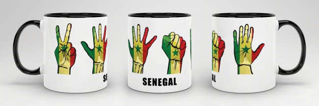 Tasse Handzeichen Senegal Schwarz