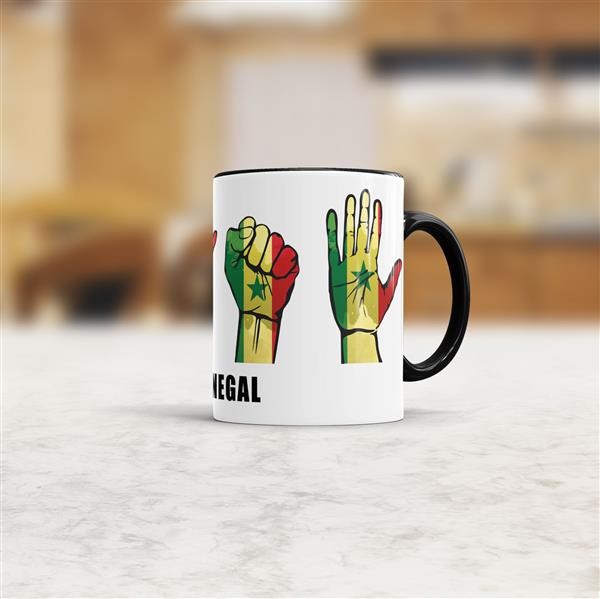 Tasse Handzeichen Senegal Schwarz