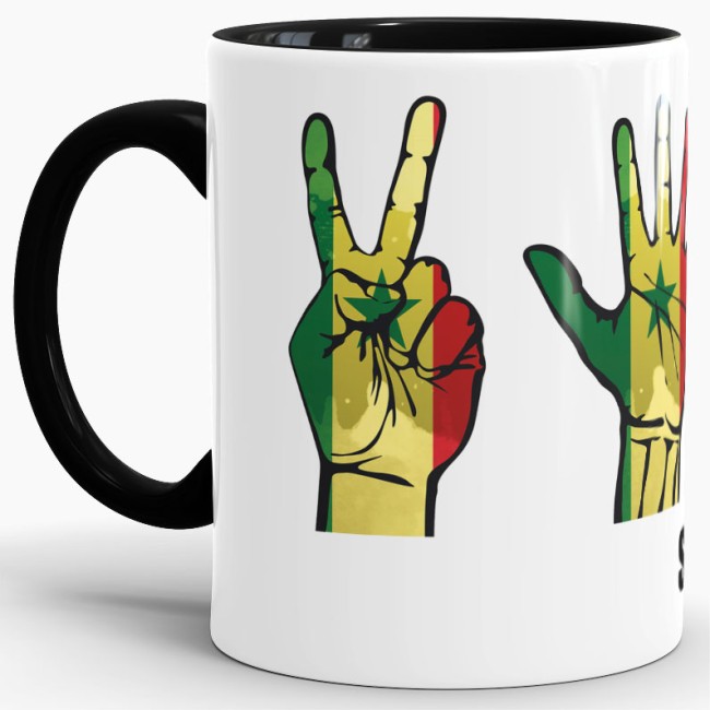 Tasse Handzeichen Senegal Schwarz