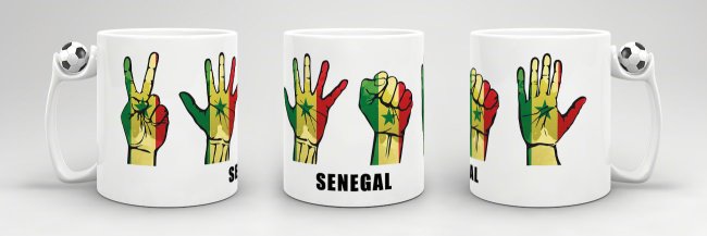 Tasse Handzeichen Senegal Fussball