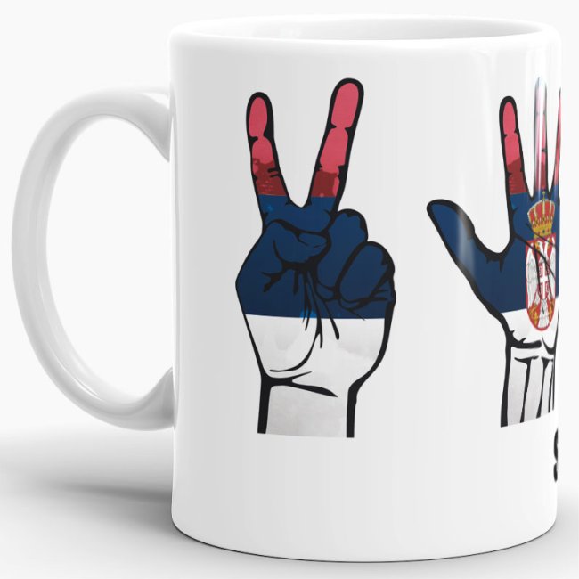 Tasse Handzeichen Serbien