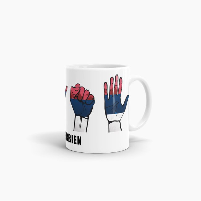 Tasse Handzeichen Serbien