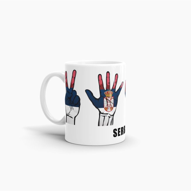 Tasse Handzeichen Serbien