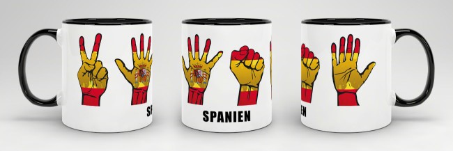 Tasse Handzeichen Spanien Schwarz