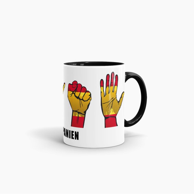 Tasse Handzeichen Spanien Schwarz
