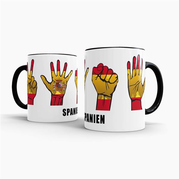 Tasse Handzeichen Spanien Schwarz
