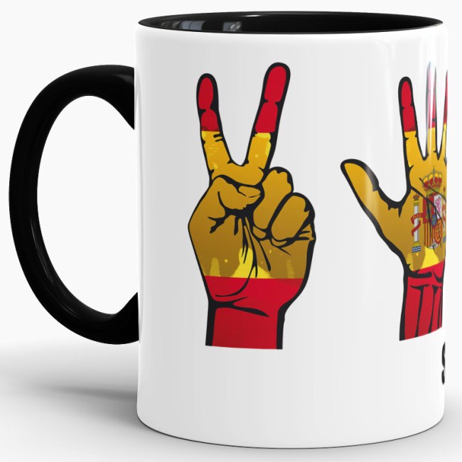 Tasse Handzeichen Spanien Schwarz