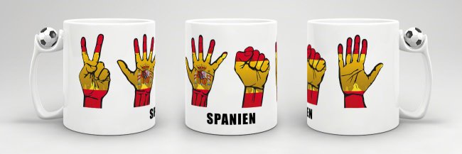 Tasse Handzeichen Spanien Fussball