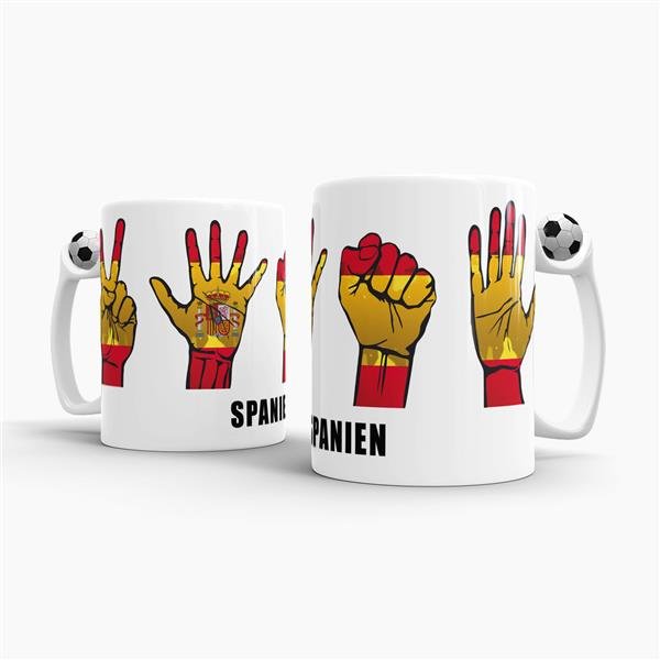 Tasse Handzeichen Spanien Fussball