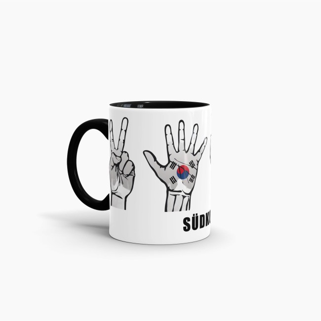 Tasse Handzeichen S&uuml;dkorea Schwarz