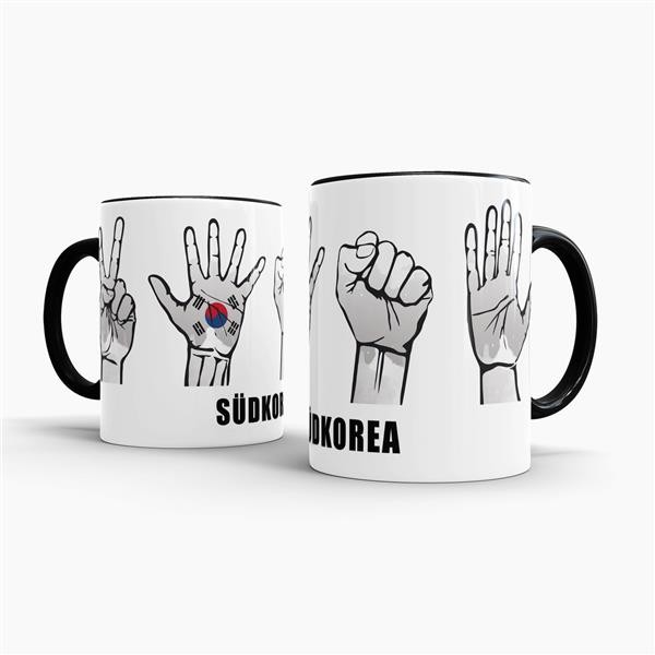 Tasse Handzeichen S&uuml;dkorea Schwarz