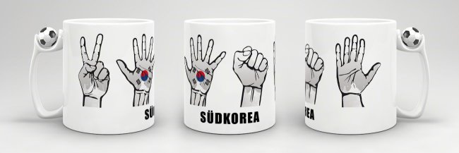 Tasse Handzeichen S&uuml;dkorea Fussball