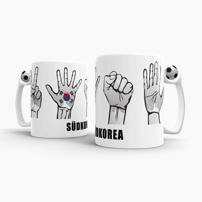 Tasse Handzeichen S&uuml;dkorea Fussball