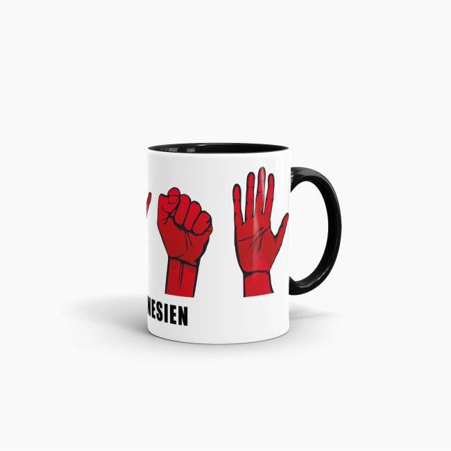 Tasse Handzeichen Tunesien Schwarz