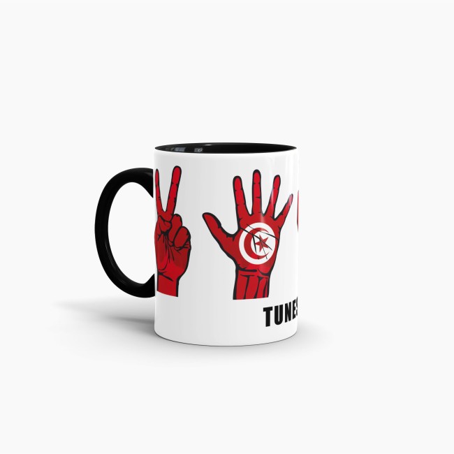 Tasse Handzeichen Tunesien Schwarz