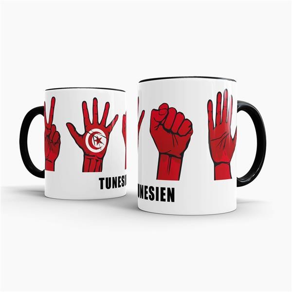 Tasse Handzeichen Tunesien Schwarz