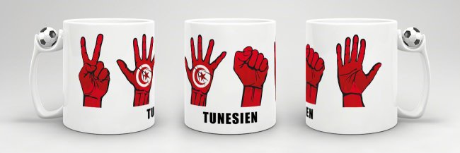 Tasse Handzeichen Tunesien Fussball